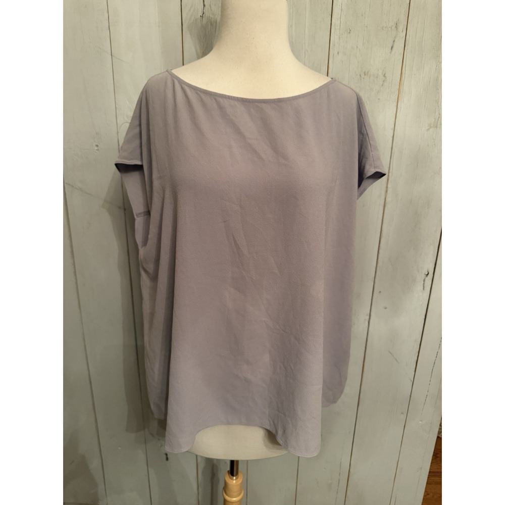 Eileen Fisher Silk Boxy Blouse Top misty lilac Tunic Pull Over New 268$ Lg - Picture 3 of 13
